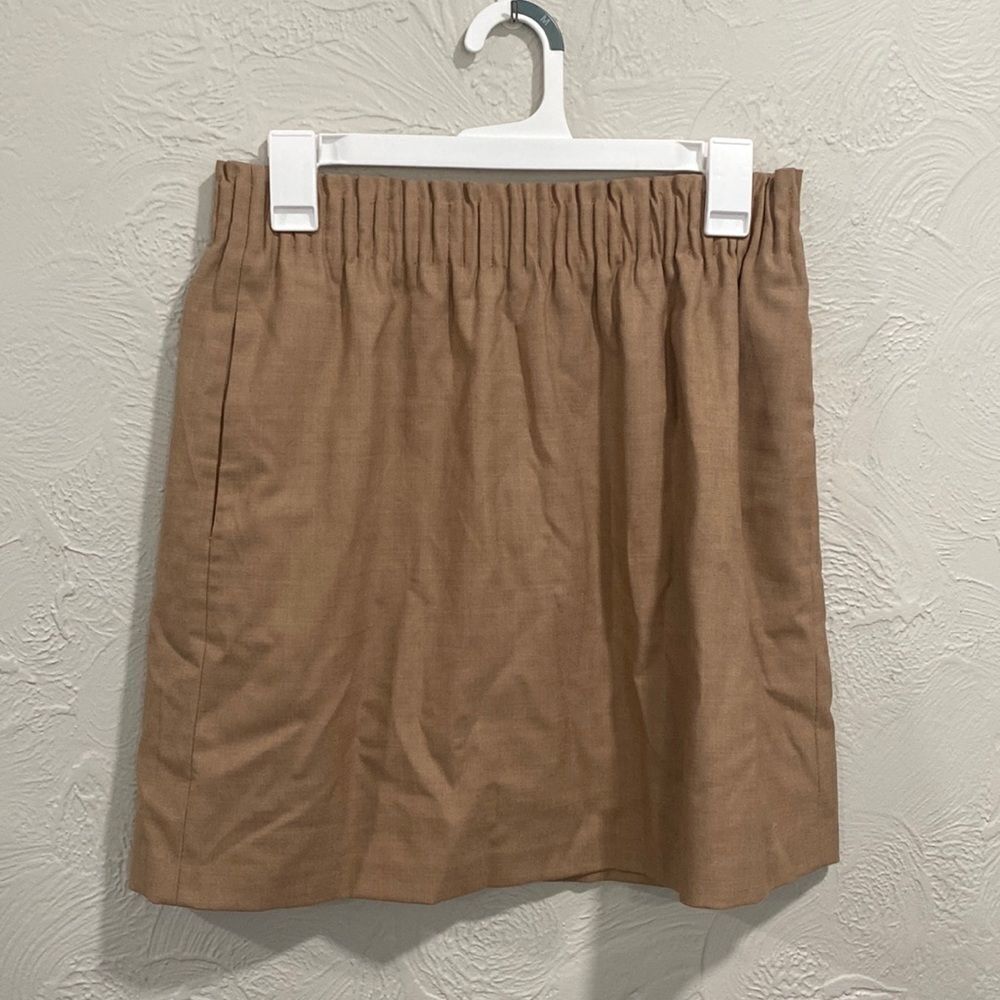 J CREW BROWN PULL ON WOOL BLEND SKIRT SIZE 4